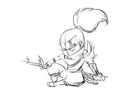 lol呆萌亚索简笔画