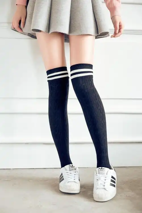 学生长筒袜过膝袜女秋冬过膝袜子女日系韩国中长筒袜女半筒大腿袜学生