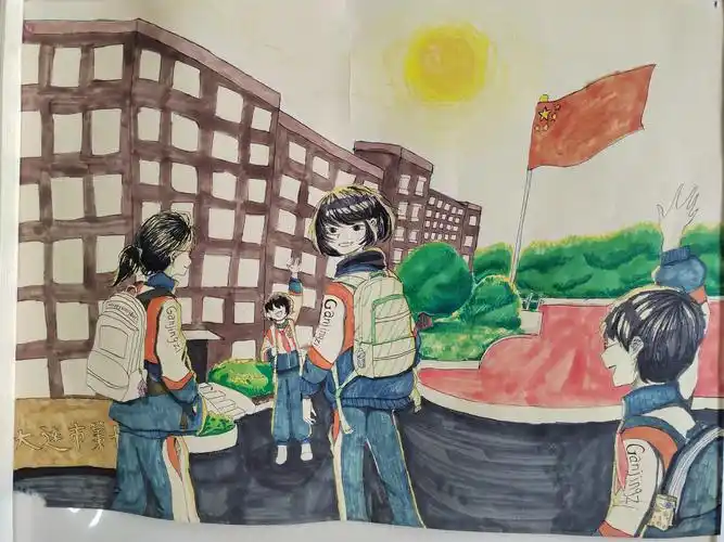 大连市第十八中学 初中组 绘画作品 高芷淇 《校园印象》.jpg