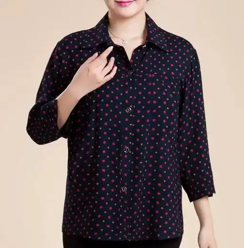 长袖加肥加大中老年女装夏装人造棉衬衫80岁老太太胖奶奶衬衣