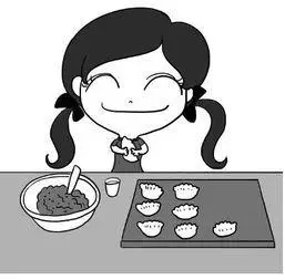 包饺子的方法简笔画