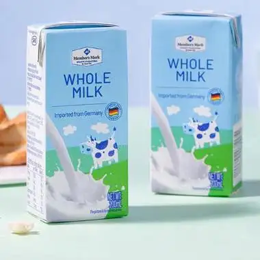 membersmark德国进口全脂牛奶灭菌乳纯牛奶200ml30