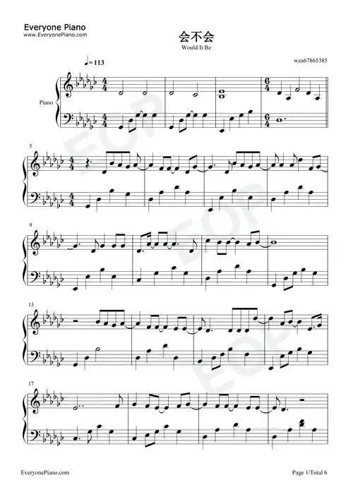 会不会钢琴谱-刘大壮-简谱网