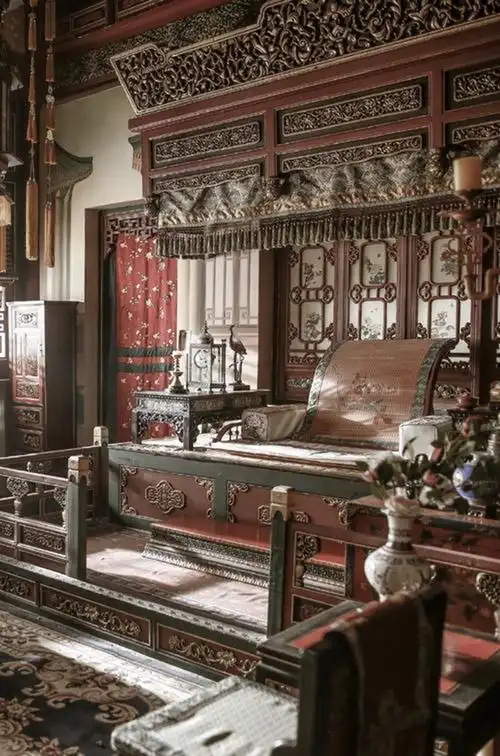 坤宁宫 ●在明代,坤宁宫是皇后的寝宫,清初改为祭神和皇帝结婚的