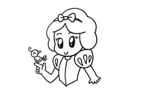 白雪公主简笔画的头发