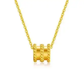 周大福黄金项链足金999小蛮腰吊坠送女朋友母情人节520礼物足金小蛮腰