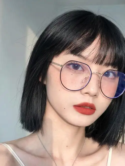 ins平光镜大框眼镜女圆脸防辐射蓝光复古网红金边近视镜框显脸小