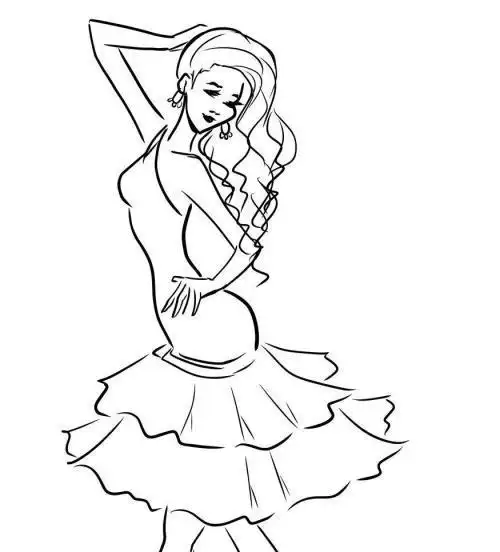 简笔画女孩的连衣裙女孩的连衣裙公主裙子简笔画素描