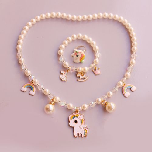 女童儿童宝宝女孩首饰公主珍珠项链手链戒指项链