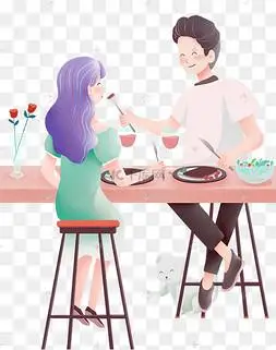 情人节情侣吃西餐牛排