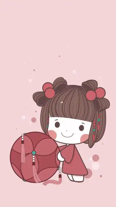 q版卡通小红娘 古风卡通q版 国风可爱萌女生壁纸 花花姑娘