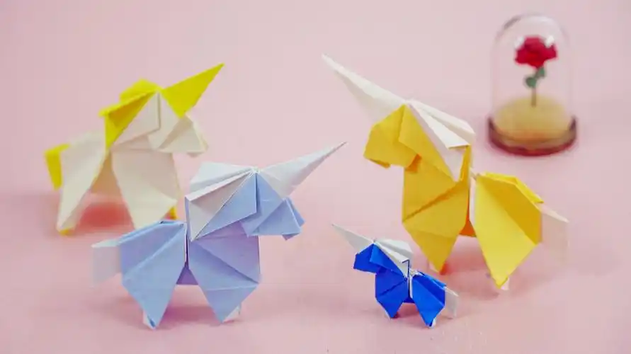 超级少女心的折纸独角兽,步骤小复杂,来挑战一下吧!