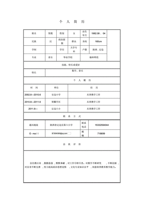 个人简历32021年最新版pdf1页