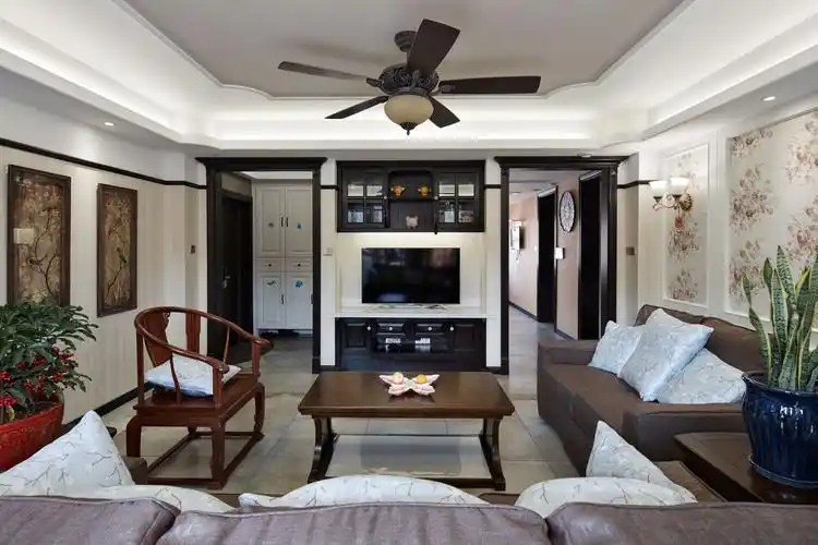 家庭装修房子效果图混搭风格装修样板间图片114平米龙锦苑