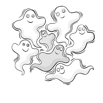 矢量飘落的鬼魂