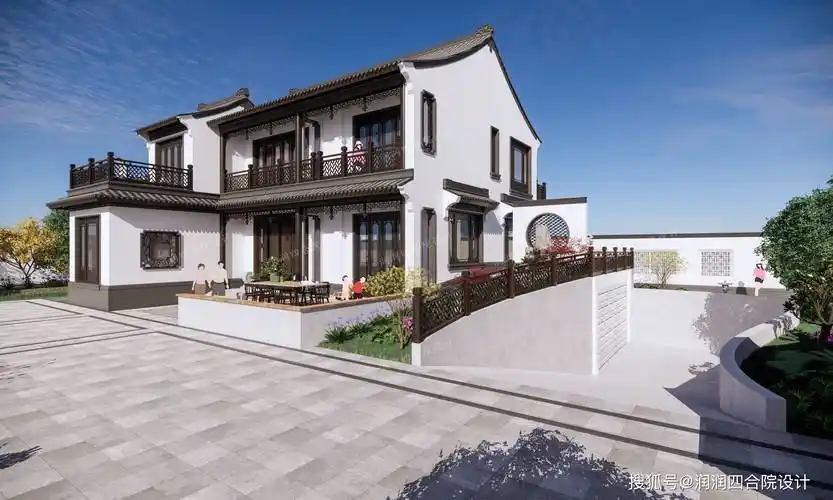 小房子大院落两层新中式庭院别墅18176润润四合院设计刘鹰