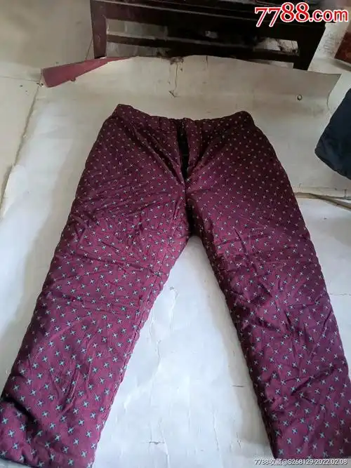 怀旧老手工花布棉裤