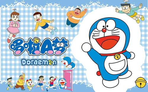 机器猫哆啦a梦壁画卡通动漫人物叮当猫壁纸男孩儿童房幼儿园墙纸