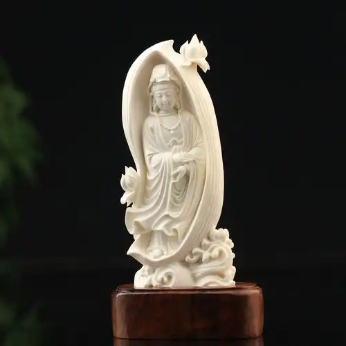 猛犸象牙 精工细雕 线条流畅《观音》摆件 185.2g