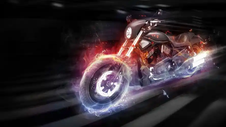 烈火哈雷摩托壁纸