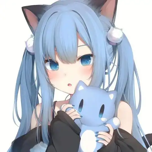蓝色系猫耳娘头像