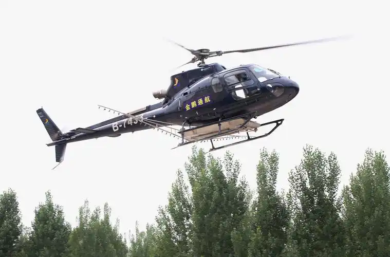 石家庄:农用飞机开展低空洒药作业 防治林业害虫