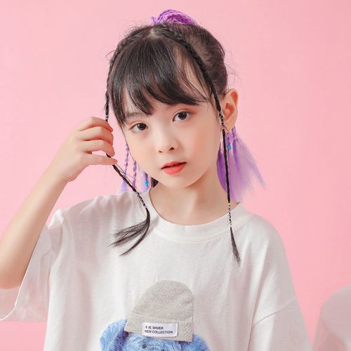 儿童假发儿童假发辫子头饰女童潮流马尾脏辫时尚公主宝宝演出表演饰品