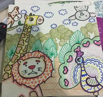 儿童画 插画 简笔画 涂鸦 卡通画 壁纸 素材天空简笔画科幻画8k纸绘画