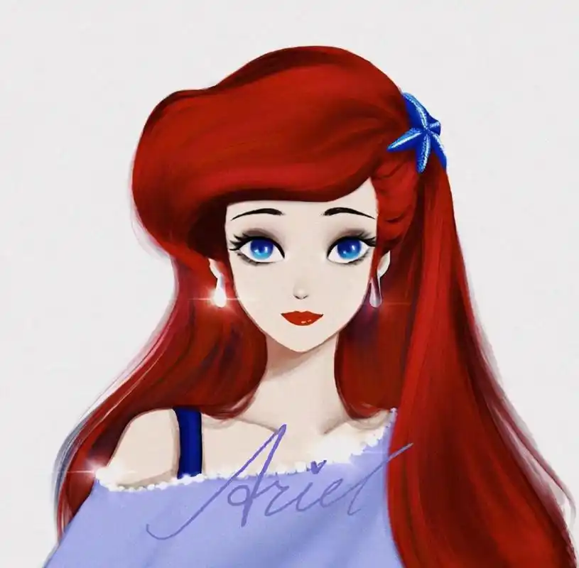 迪士尼公主也拍证件照白雪公主和木兰像姐妹美人鱼头发抢镜