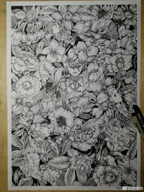 装饰画 黑白 线描