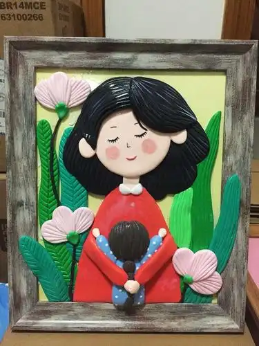 超轻粘土相框画成品太空泥感恩节母亲节浮雕画创意手工diy材料包