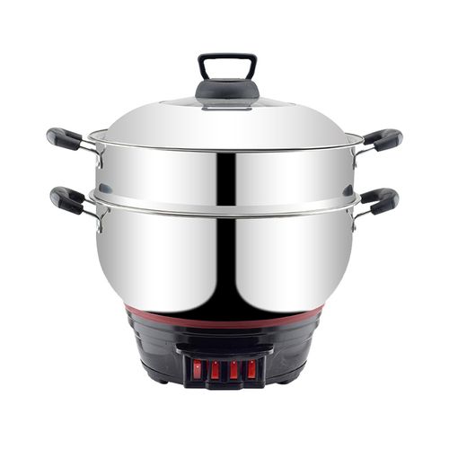 山东淄博周村多功能电热锅学生宿舍蒸煮炖多层家用不锈钢一体式双层电