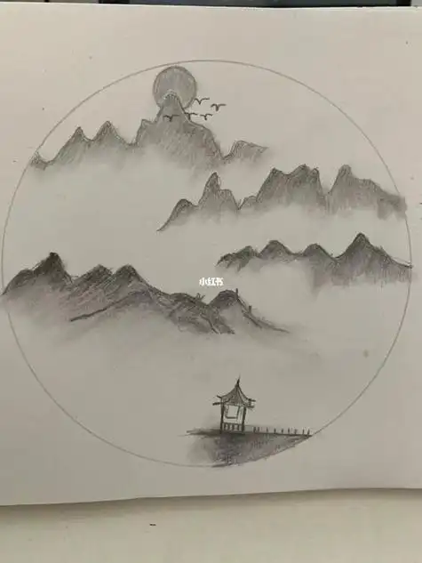 黑白山水画 黑白山水画图片大全