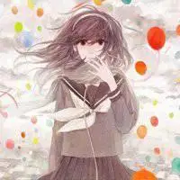 动漫女生歪头笑容头像_微信头像图片大全