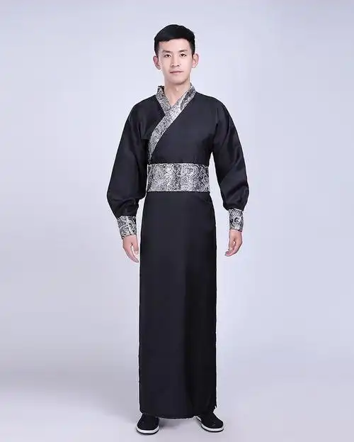 头发封腰刺客学生戏服男生经典汉服男汉朝古装汉装全套书生黑色wcx