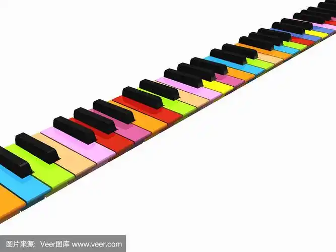 彩色的钢琴键