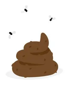 表情贴纸大便.可爱的苍蝇堆狗屎照片