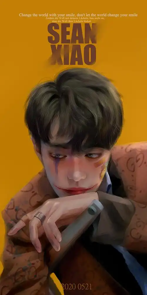 肖战厚涂 小丑系列|插画|创作习作|多边直线 - 原创作品 - 站酷