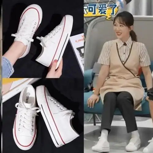 杨紫休闲春秋ins鞋子同款布鞋子百搭女夏布鞋帆布鞋