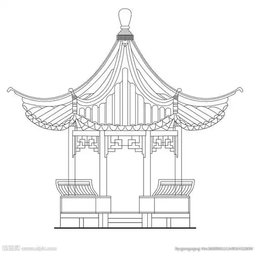 漂~从0bx4v1i0转采于2020-12-30 14:38:27亭子 线稿插画漂~同采自