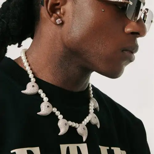 icegang原创欧美流行珍珠项链男士火影忍者吊坠轻奢项链