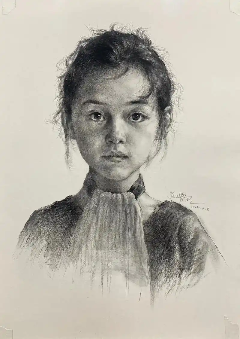 一个让人看着就很想画的小女孩!#素描头像 #想画就画 #美术 - 抖音