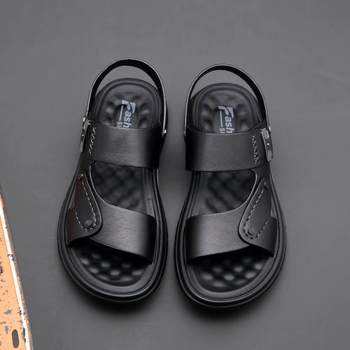 头层牛皮夏季凉鞋男2024年新款防滑外穿增高凉拖鞋开车运动沙滩鞋