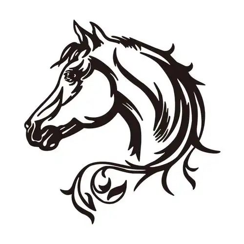 跨境车贴雕刻反光贴纸horse车贴 马图腾车贴 反光马头烈马车身贴