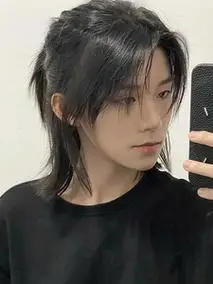 狼尾假发男长发日系男生武士头中分男士鲻鱼头自然日常全头套式