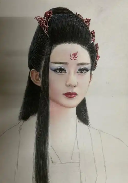 彩铅手绘妖神花千骨