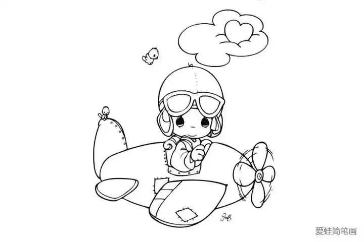 小小飞行员简笔画图片