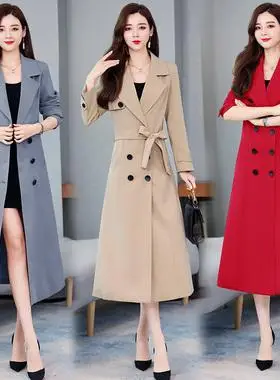 长风衣女长款气质高端大气大翻领高个子女式春秋外套凤衣长髟英伦