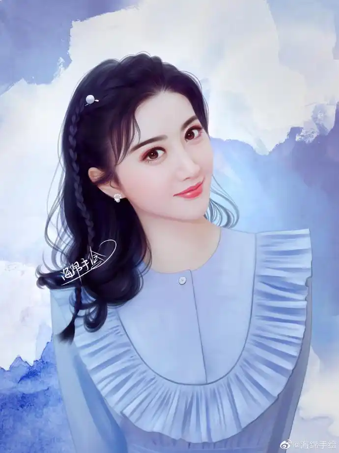 景甜#0721景甜生日快乐#海绵手绘今日份浅蓝色甜甜@景甜