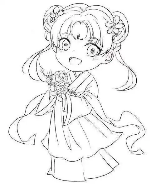 【12星座古风少女简笔画】12星座古风少女简笔画巨蟹座